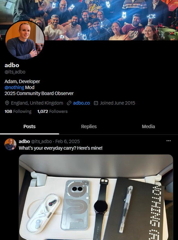 A screenshot of my X profile